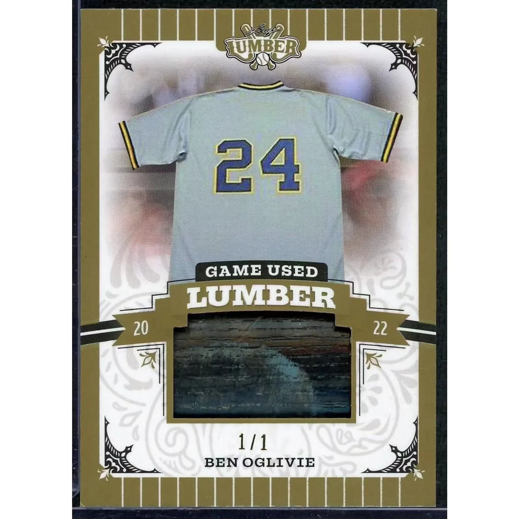 Ben Oglivie Signed Game-Used Bat | 2022 Leaf Lumber 1/1