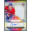 Lane Hutson 2024-25 Upper Deck Black Diamond Jewels of the Draft Patch Auto |/99