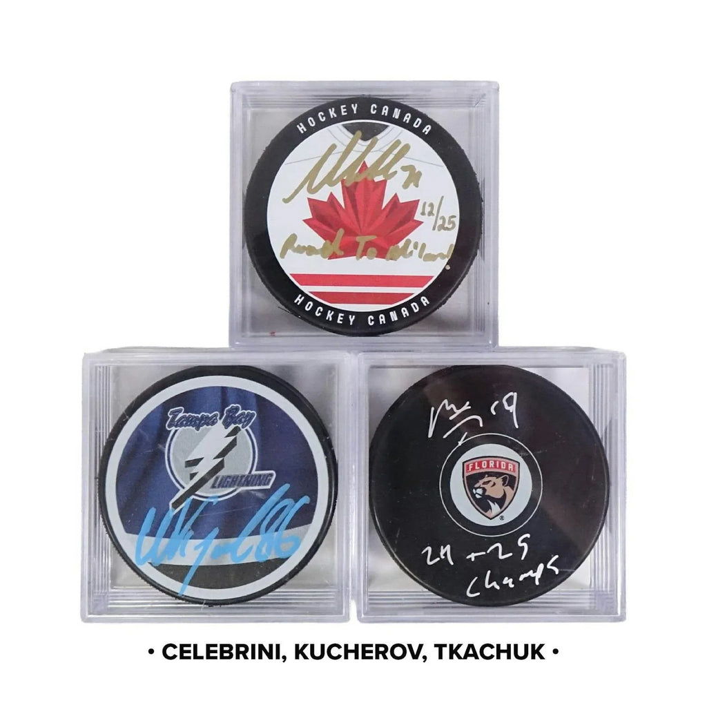 2025 26 Hit Parade Autographed Elite Hockey Puck Series 14 Hobby 10 Box Case (Ships Sealed Only)
