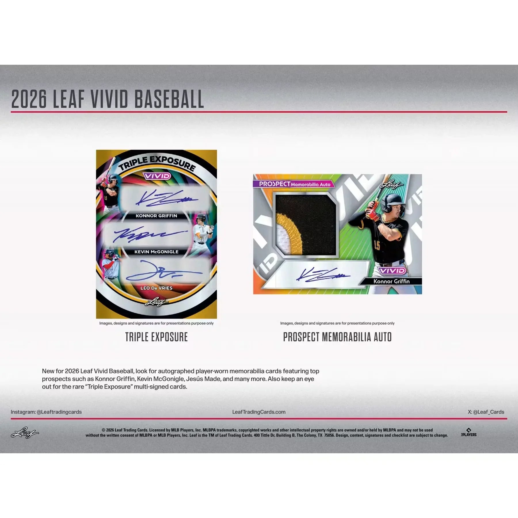 2026 Leaf Vivid Baseball Hobby Jumbo 6 Box Case Presell (Ships Sealed Only)