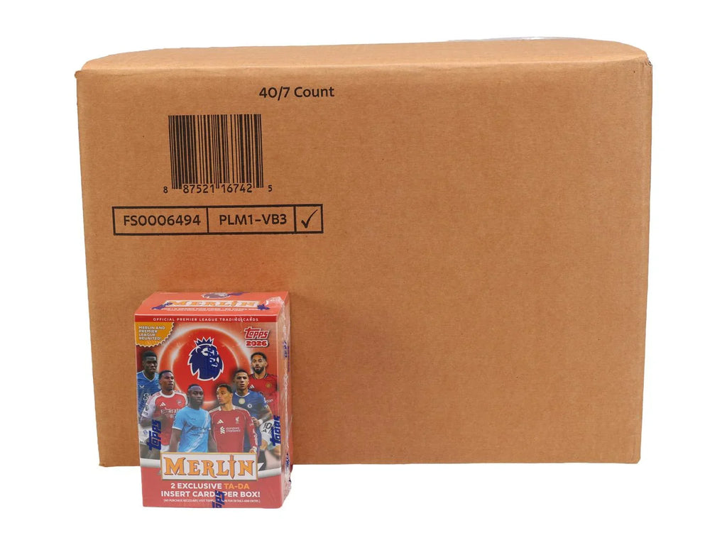 2025-26 Topps Merlin Premier League Soccer Blaster 40-Box Case (Ships Sealed Only)