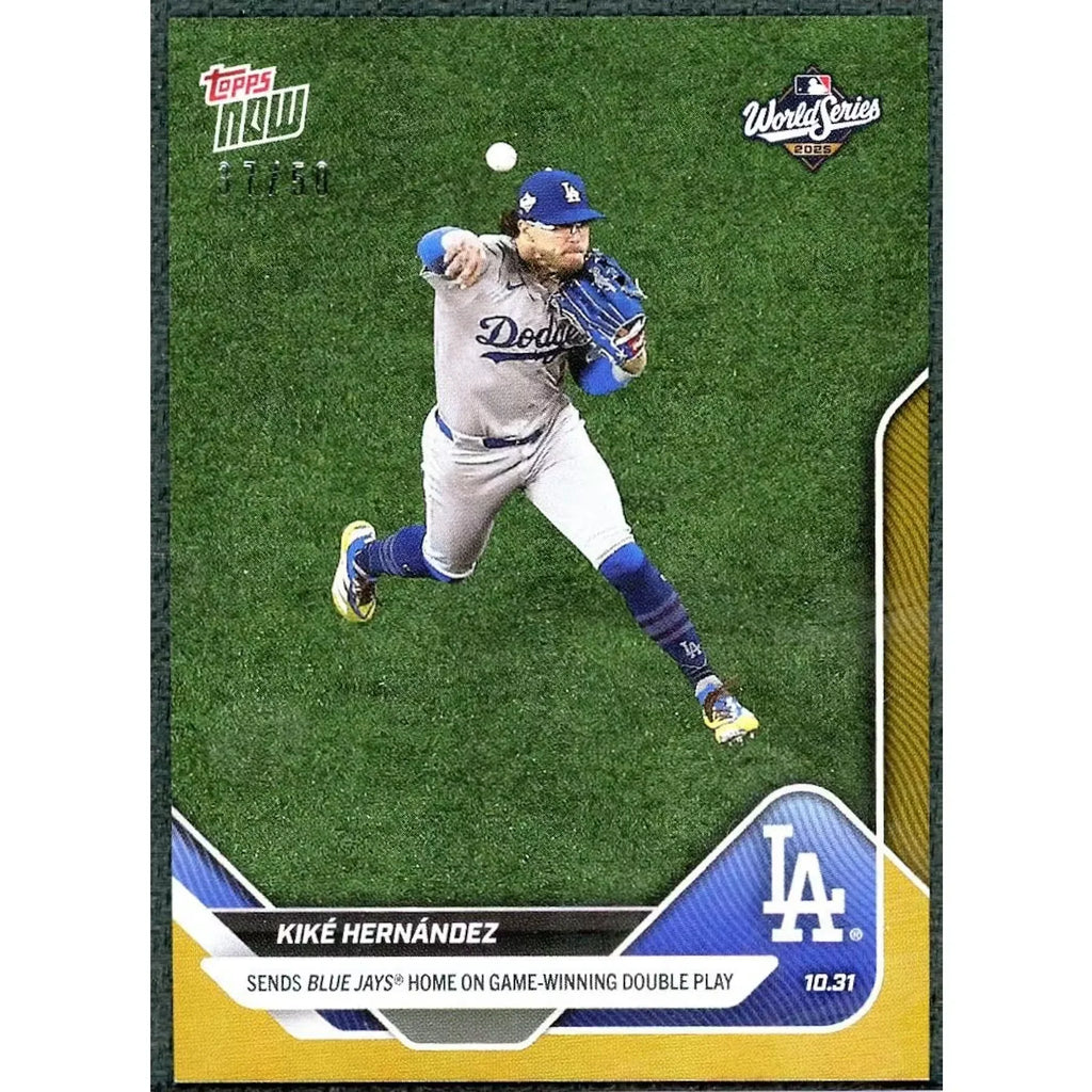 Kike Hernandez 2025 Topps Now World Series Gold Card | #918/50