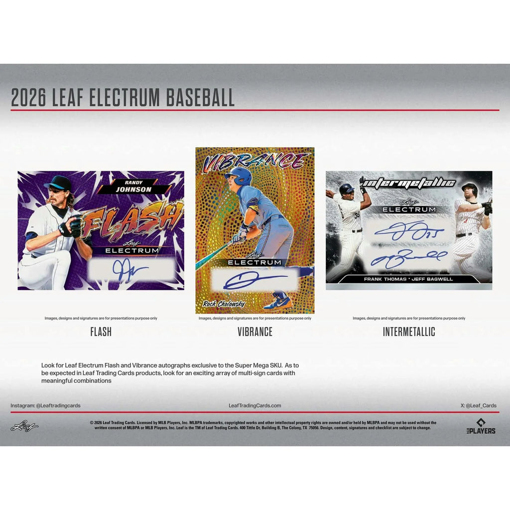 2026 Leaf Electrum Baseball Super Mega Box Presell Releases Jun 26th 2026 (Ships Sealed Only) - D1