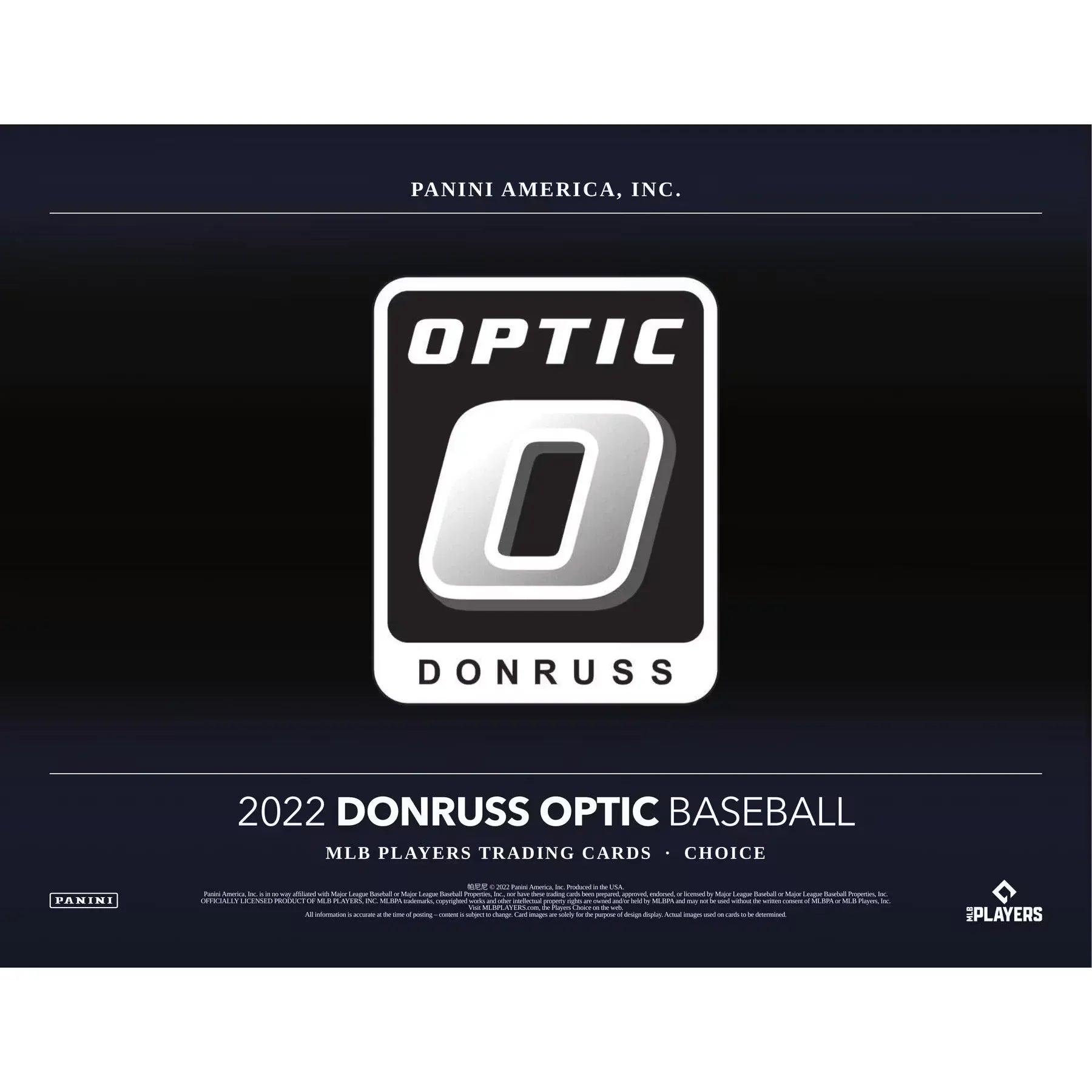 2022 Panini Donruss Optic Choice Baseball Hobby Box (Ships Sealed Only)