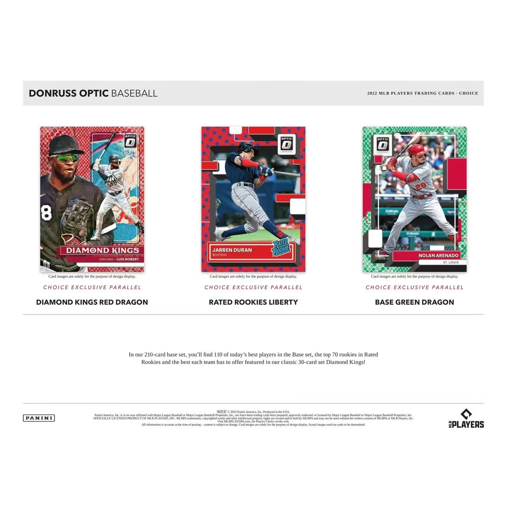 2022 Panini Donruss Optic Choice Baseball Hobby Box (Ships Sealed Only)