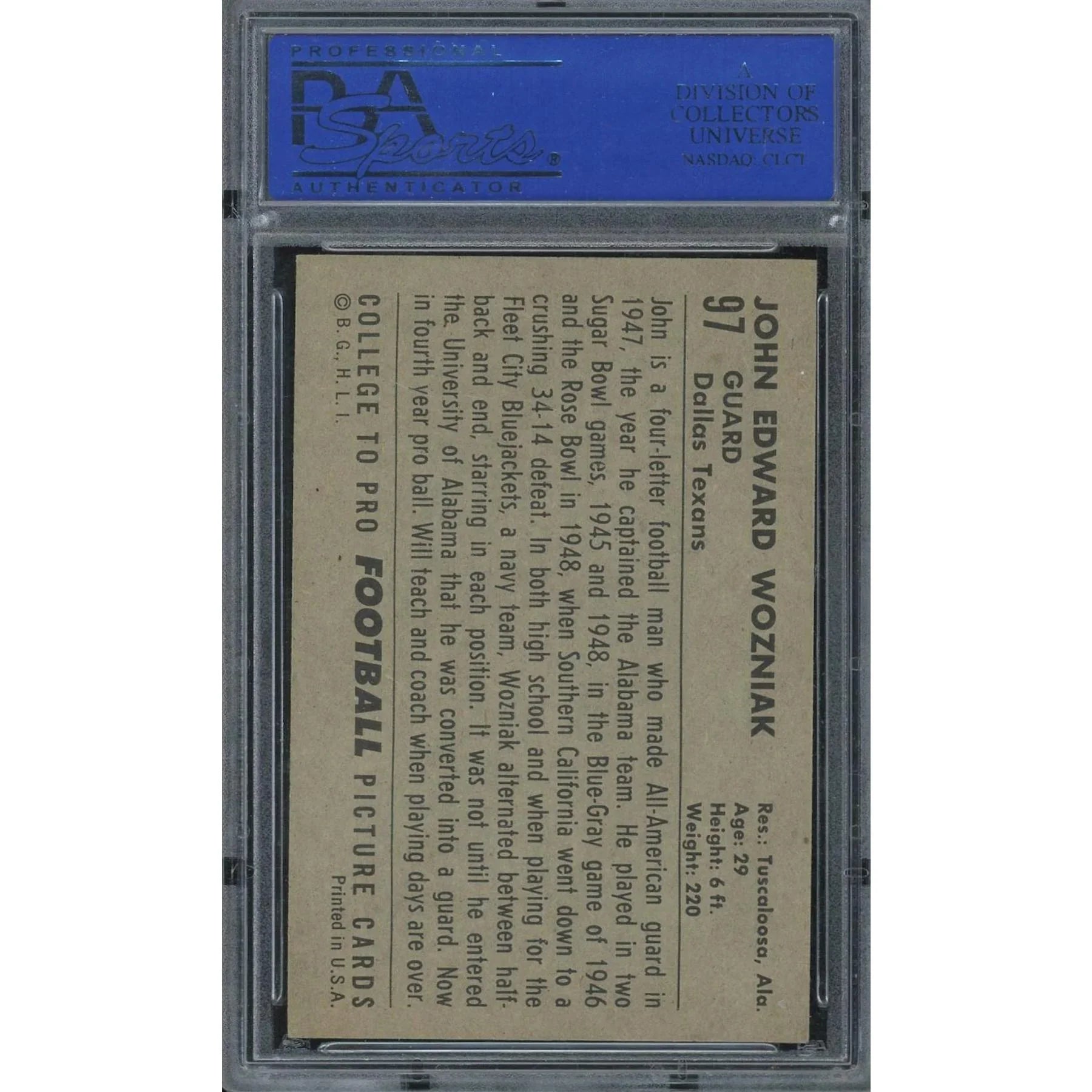 1952 Bowman Large #97 John Wozniak | PSA 7