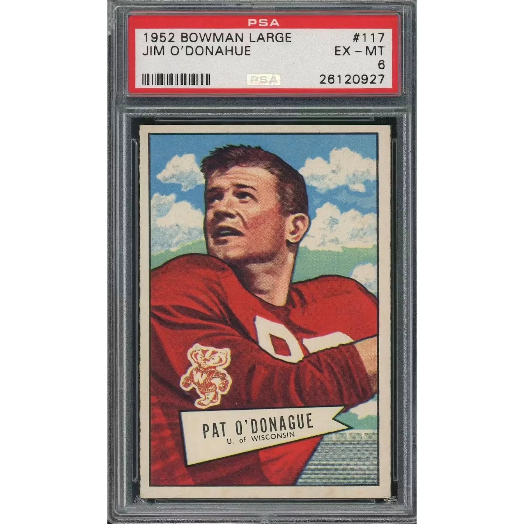 1952 Bowman Large #117 Jim O'Donahue | PSA 6