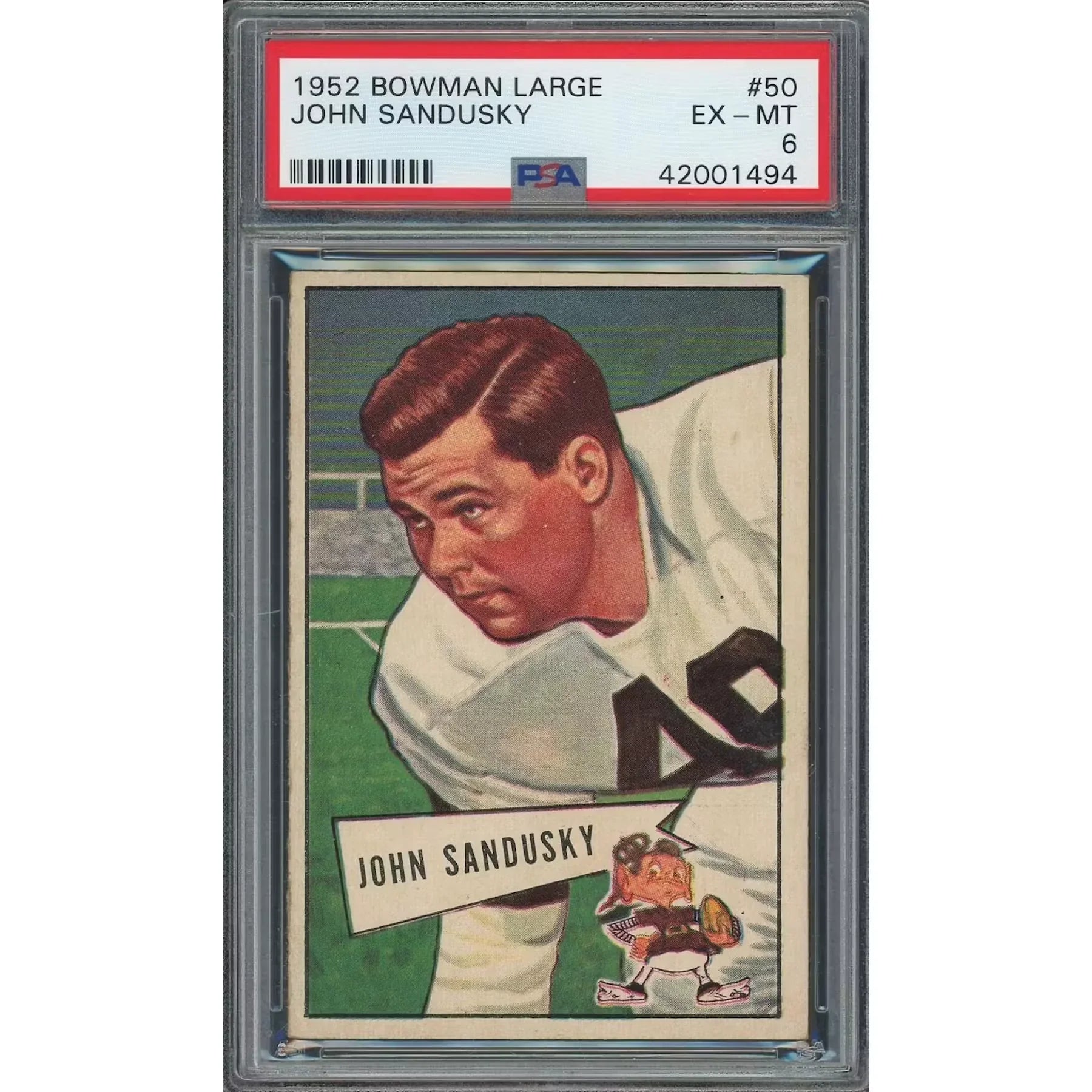 1952 Bowman Large #50 John Sandusky Card | PSA 6