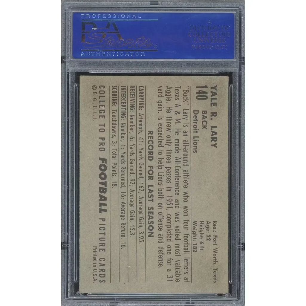 Yale Larry 1952 Bowman Large #140 | PSA 6