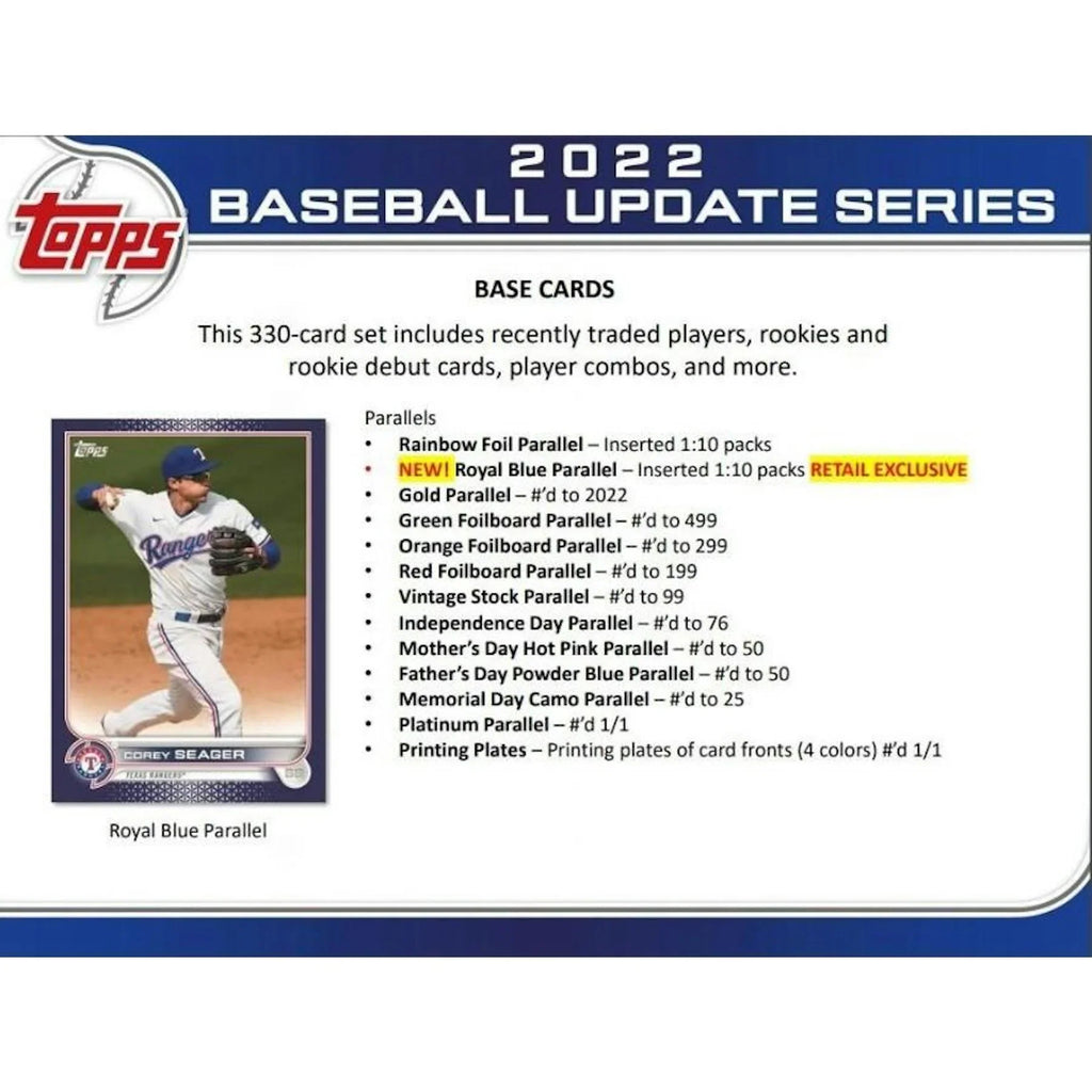 2022 Topps Update Series Baseball Blaster Box (Ships Sealed Only) - D