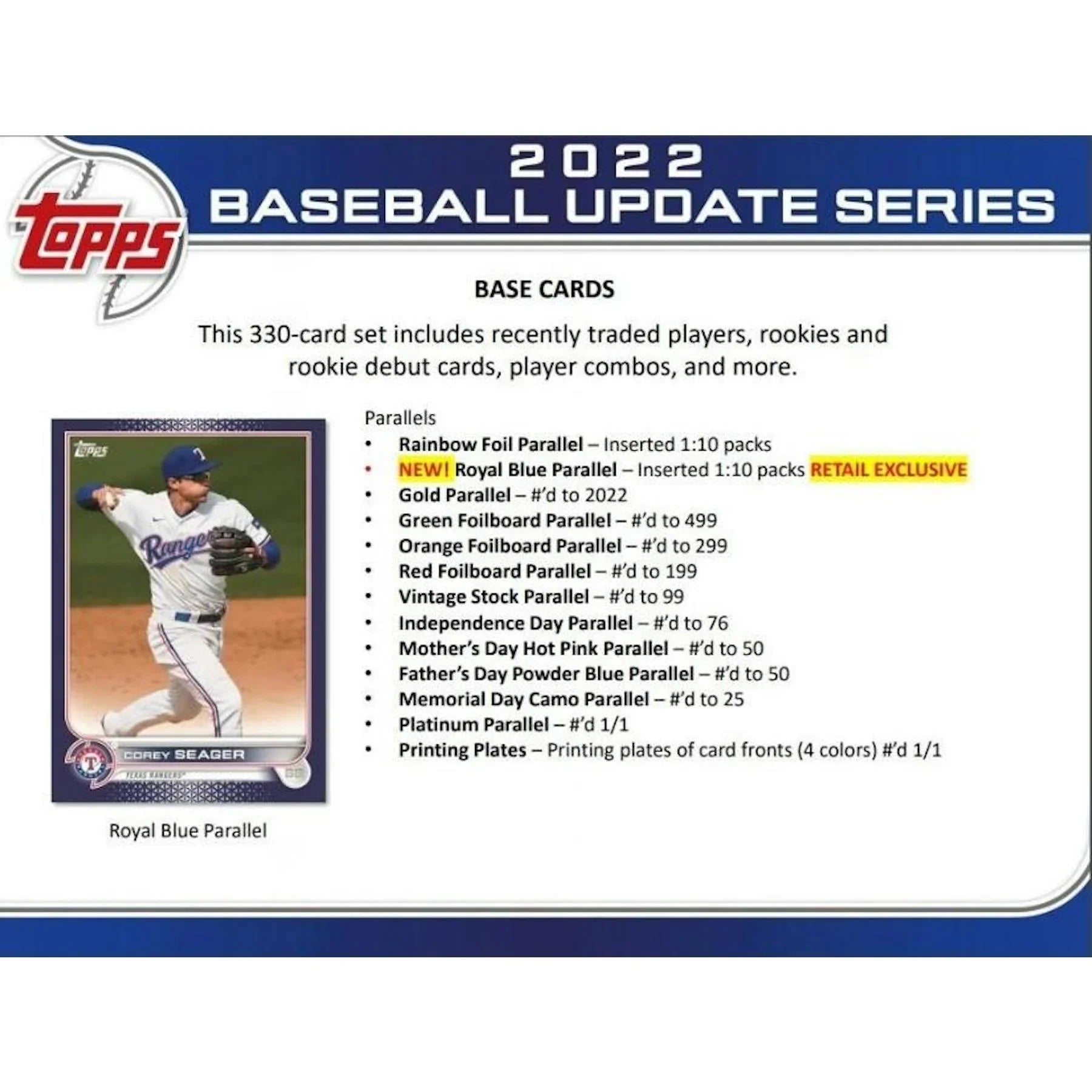 2022 Topps Update Series Baseball Blaster Box (Ships Sealed Only) - D
