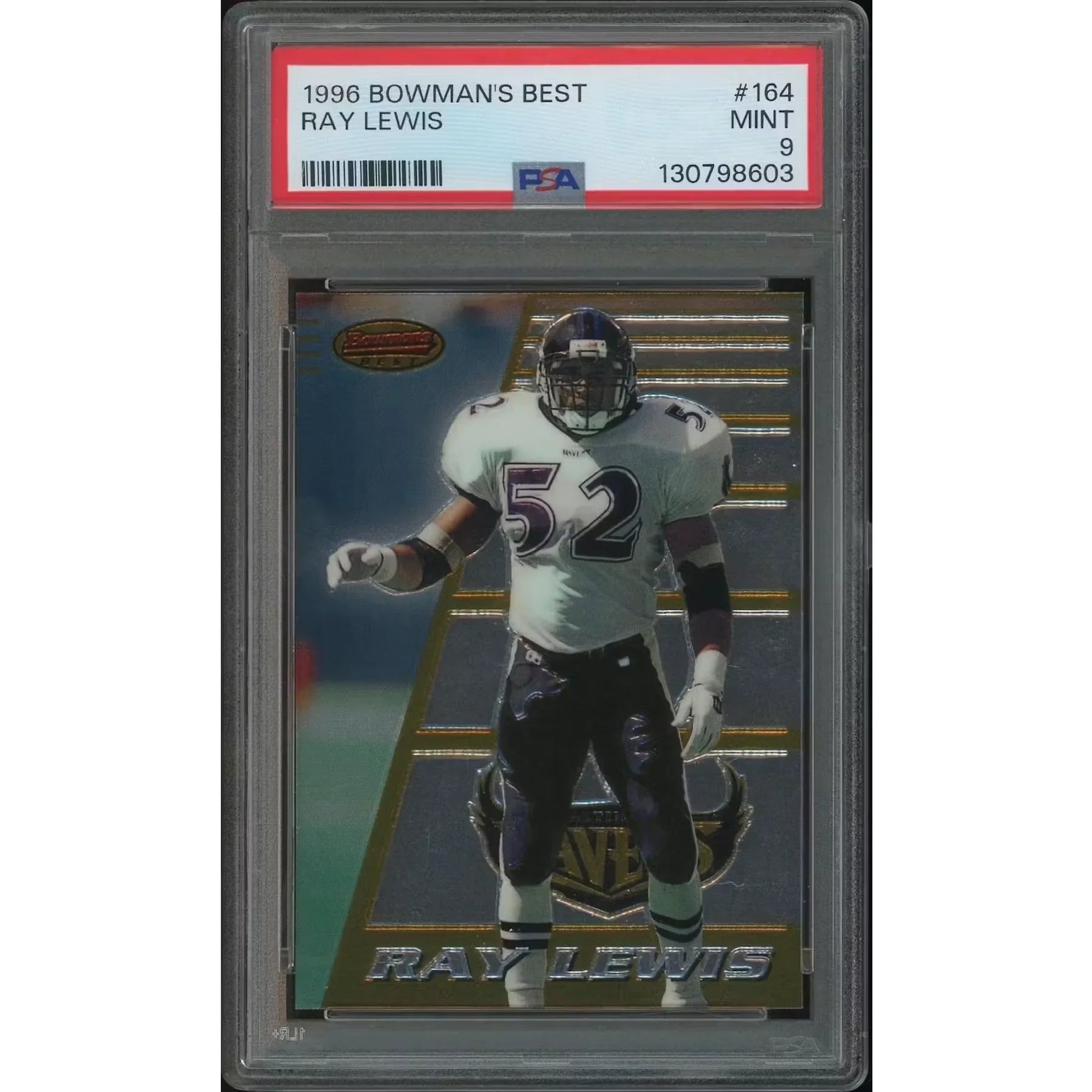 Ray Lewis 1996 Bowman's Best Football Rookie Card #164 | PSA 9 MINT