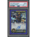 Jackson Chourio 2024 Topps Chrome Rookie Purple Speckle Refractor Auto | PSA 8 #100