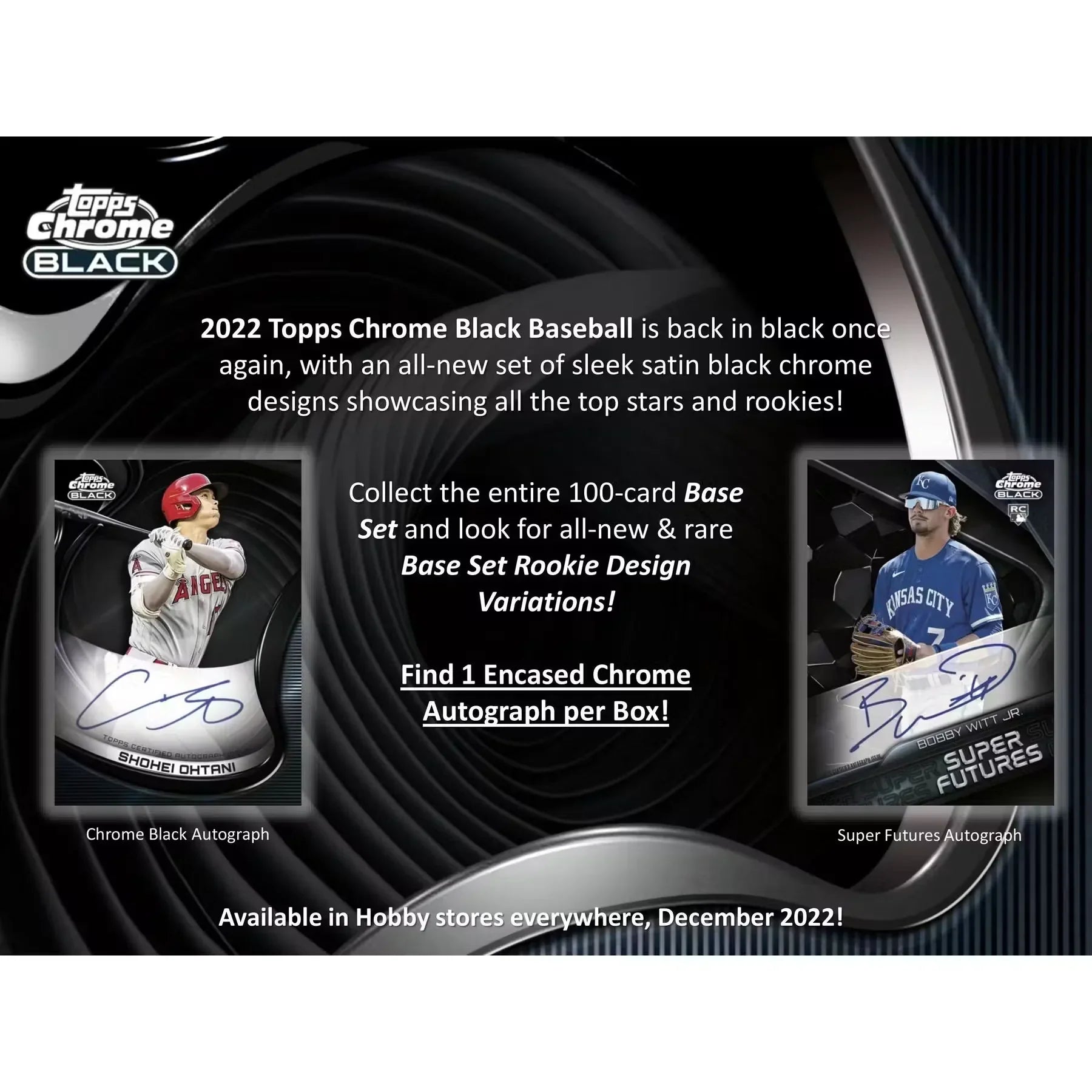 2022 Topps Chrome Black Baseball Hobby Box | Refractor & Autograph (Ships Sealed Only)