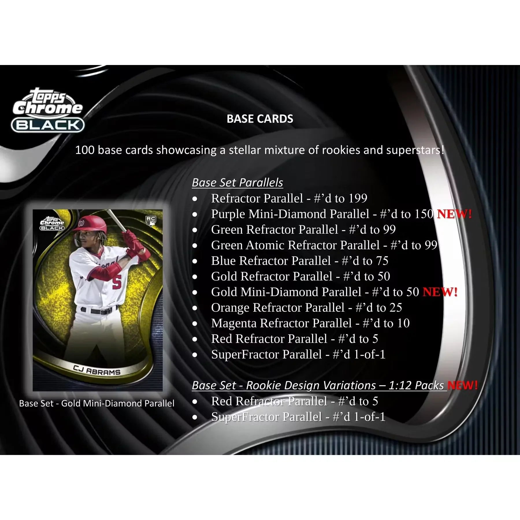2022 Topps Chrome Black Baseball Hobby Box | Refractor & Autograph (Ships Sealed Only)