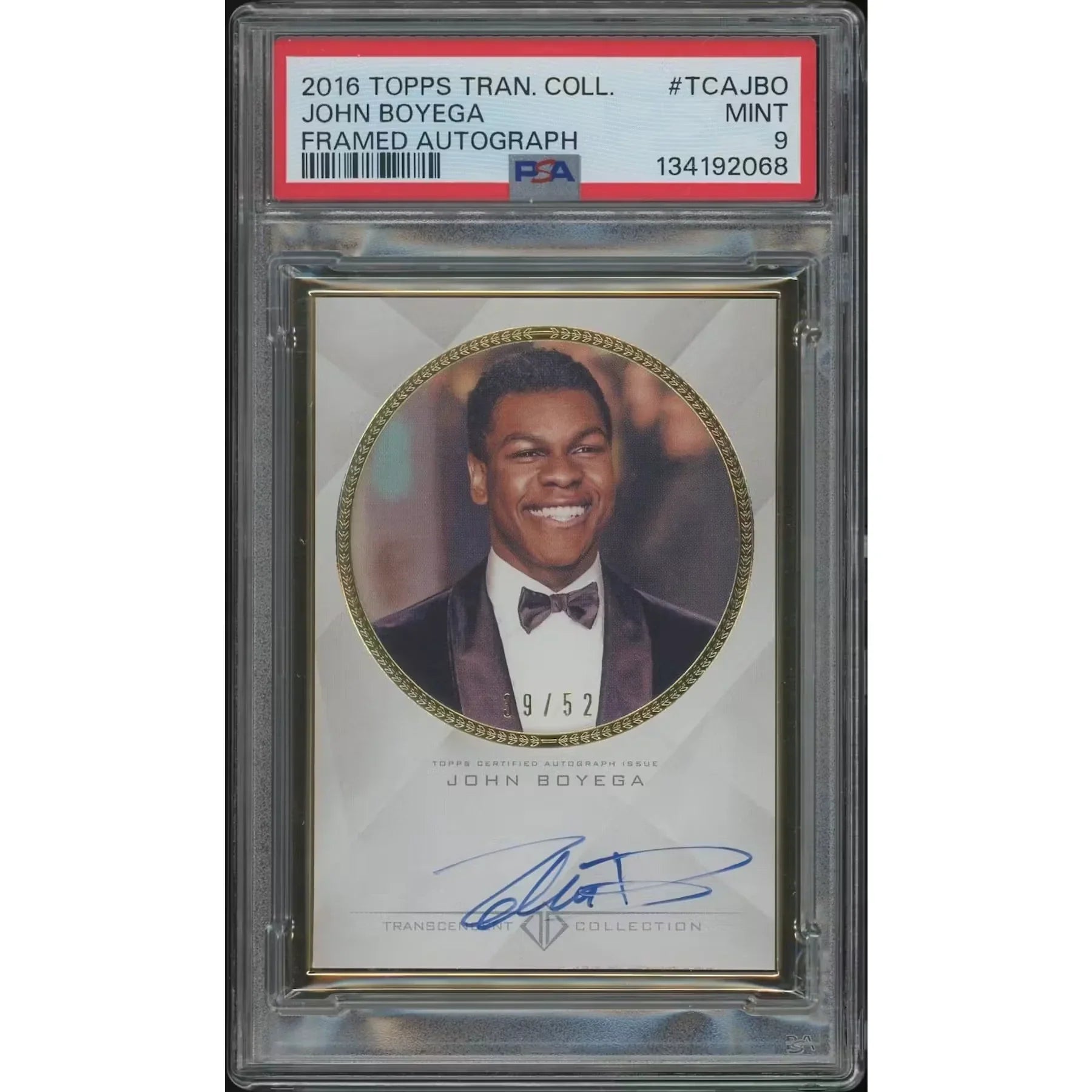 John Boyega Signed 2016 Topps Transcendent Baseball #39 Card | PSA 9