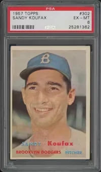 Sandy Koufax 1957 Topps Baseball #302 | PSA 6 EX-MT
