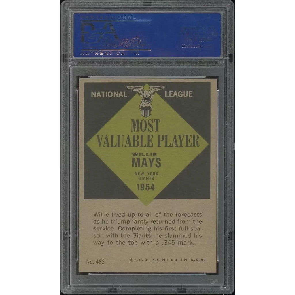 1961 Topps Willie Mays MVP Card #482 | PSA 7 NM