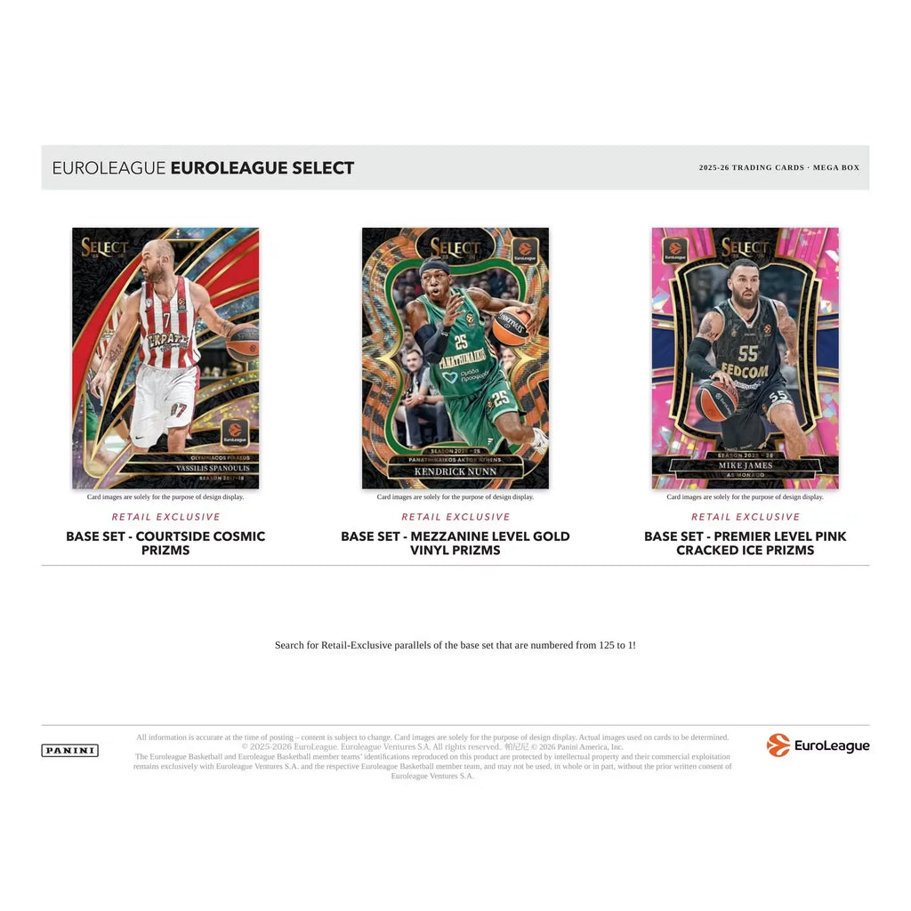2025 26 Panini Select EuroLeague Basketball Mega Hobby Box Presell (Ships Sealed Only)