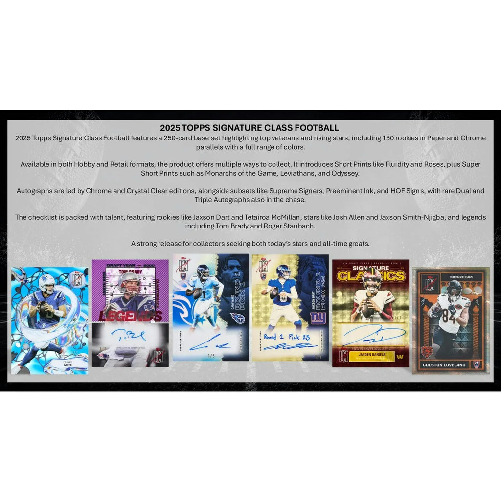 2025 Topps Signature Class Football Blaster Box Presell (Ships Sealed Only) - D