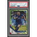Lionel Messi 2021-22 Topps Chrome UCL #100 Neon Green Wave Refractor | PSA 9