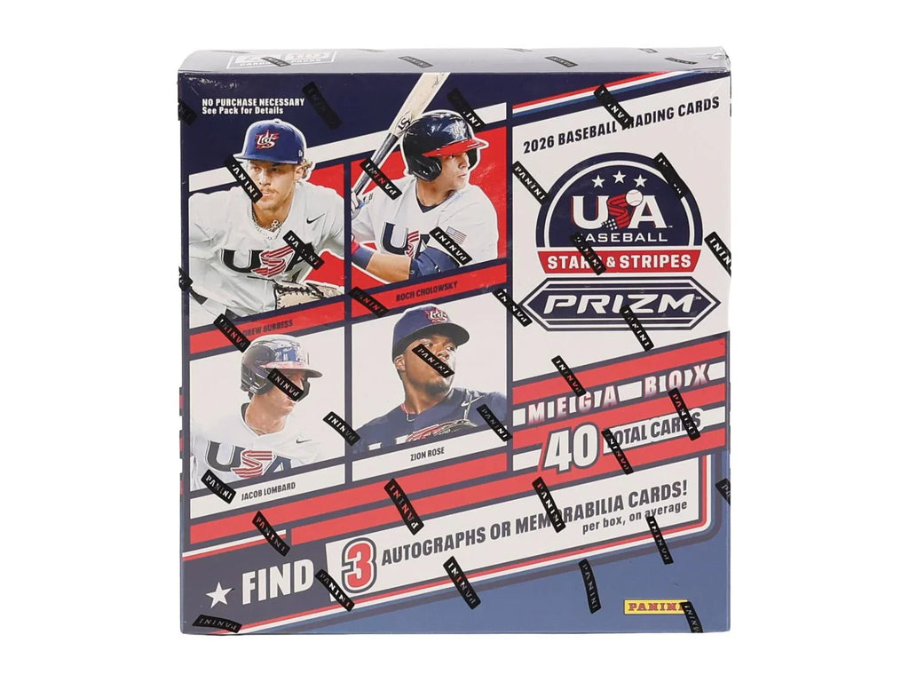 2026 Panini USA Stars Stripes Prizm Baseball Mega Box (Ships Sealed Only)