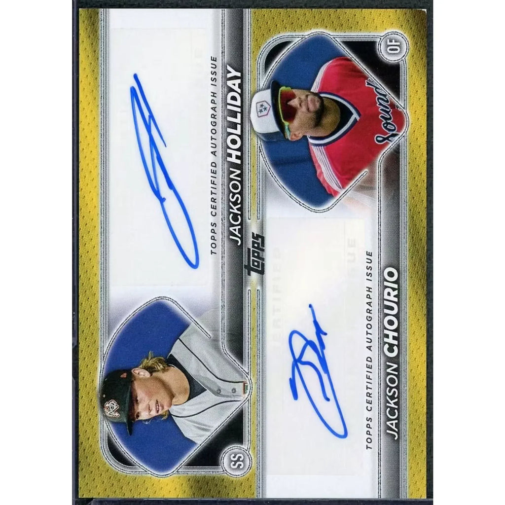 Jackson Holliday & Jackson Chourio Signed 2024 Topps Pro Debut Dual Auto Card |/25
