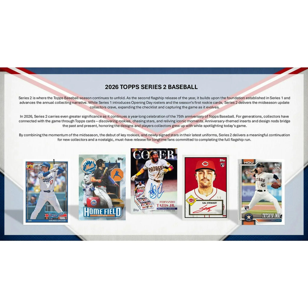 2026 Topps Series 2 Baseball Hobby Box Presell Releases Jun 10th 2026 (Ships Sealed Only) - D1