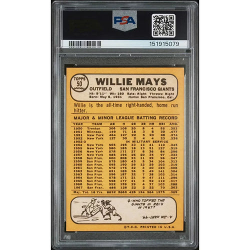 1968 Topps Willie Mays #50 PSA 4 - D1