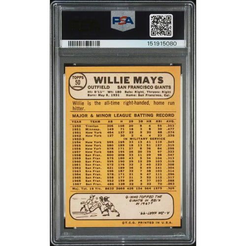 1968 Topps Willie Mays #50 PSA 4 - D2