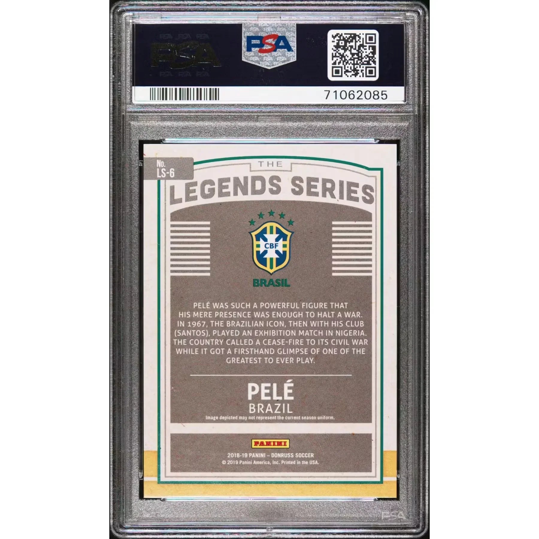 Pele 2018 Panini Donruss Legends Series Gold Card #LS-6 | PSA 10