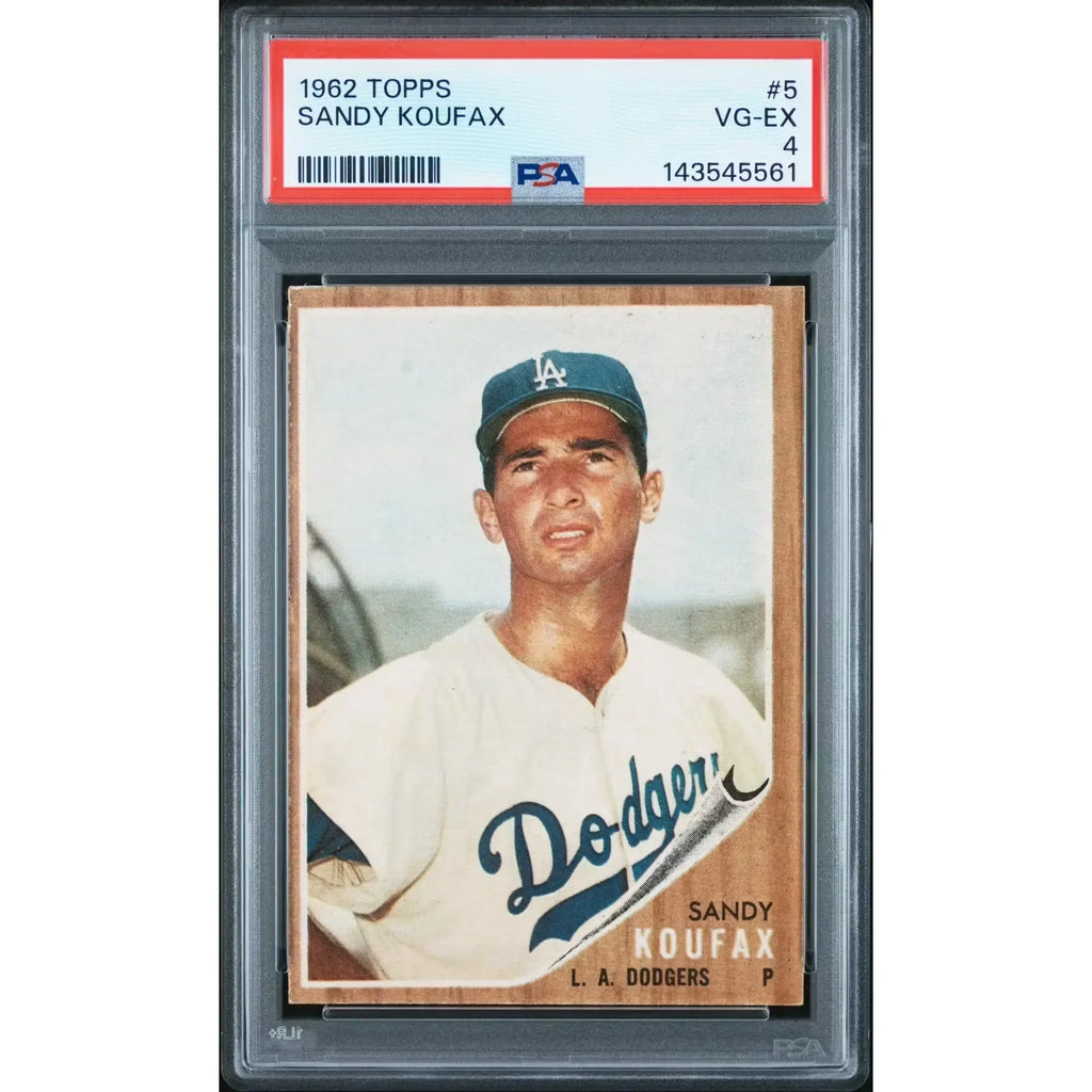 Sandy Koufax 1962 Topps #5 Card | PSA 4