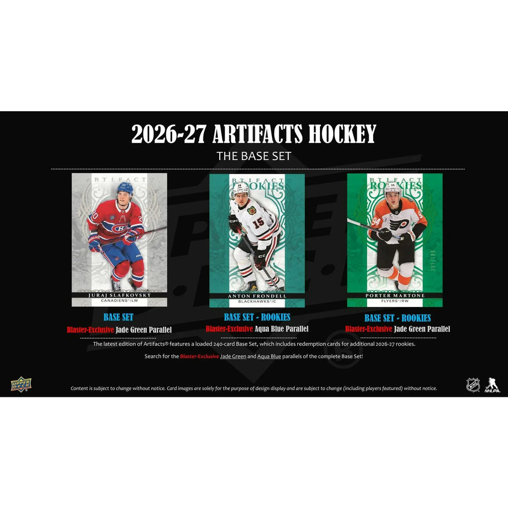 Upper Deck 2026-27 Artifacts Hockey Blaster 20 Box Case Presell Releases Sep 23rd 2026 (Ships Sealed Only)