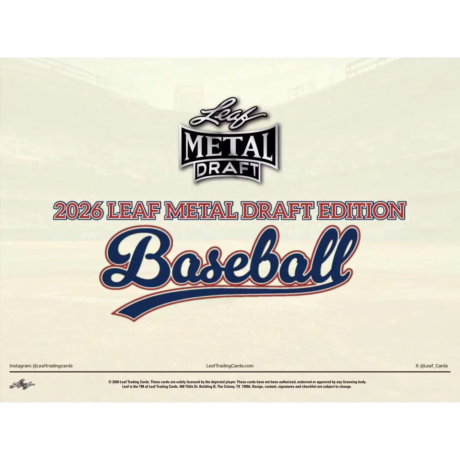 2026 Leaf Metal Draft Baseball Hobby Box | Presell (Ships Sealed Only)