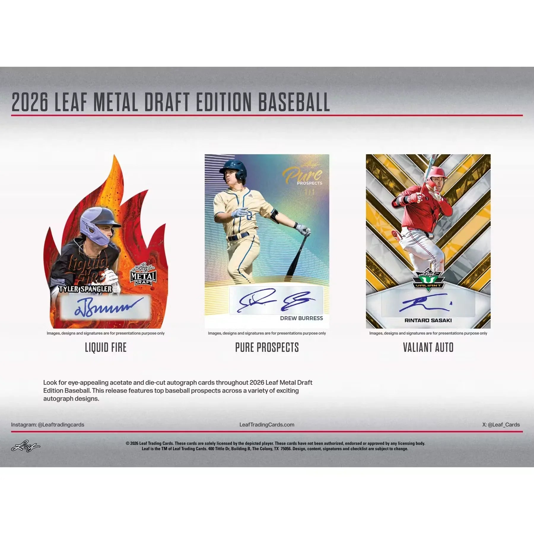 2026 Leaf Metal Draft Baseball Hobby 12-Box Case | Presell (Ships Sealed Only)