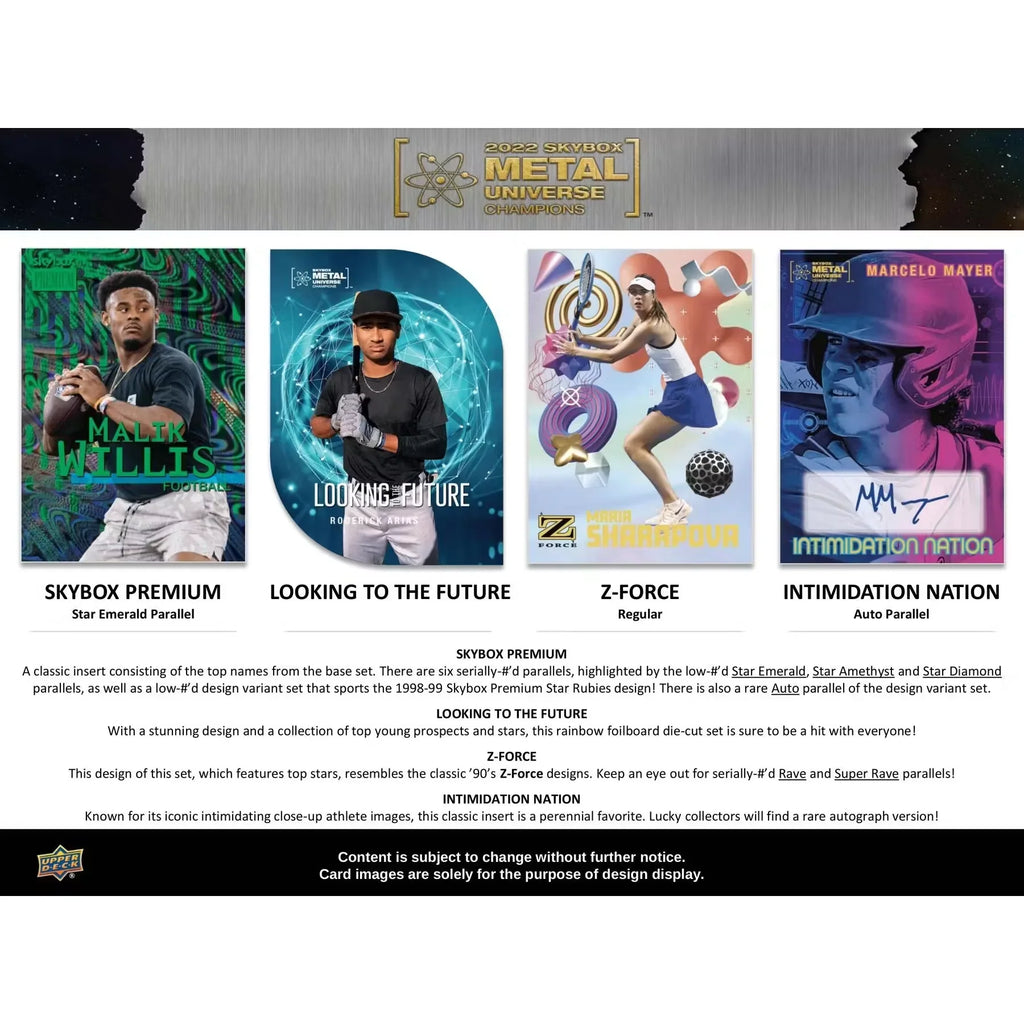 2022 Upper Deck Skybox Metal Universe Champions Hobby Box (Ships Sealed Only)