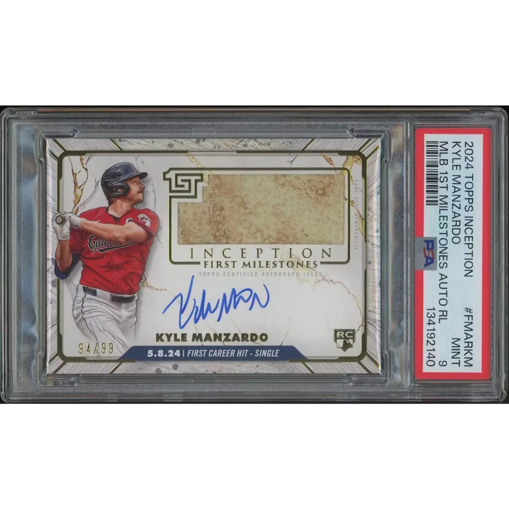 Kyle Manzardo Signed Rookie Card | 2024 Topps Inception #94/99 PSA 9