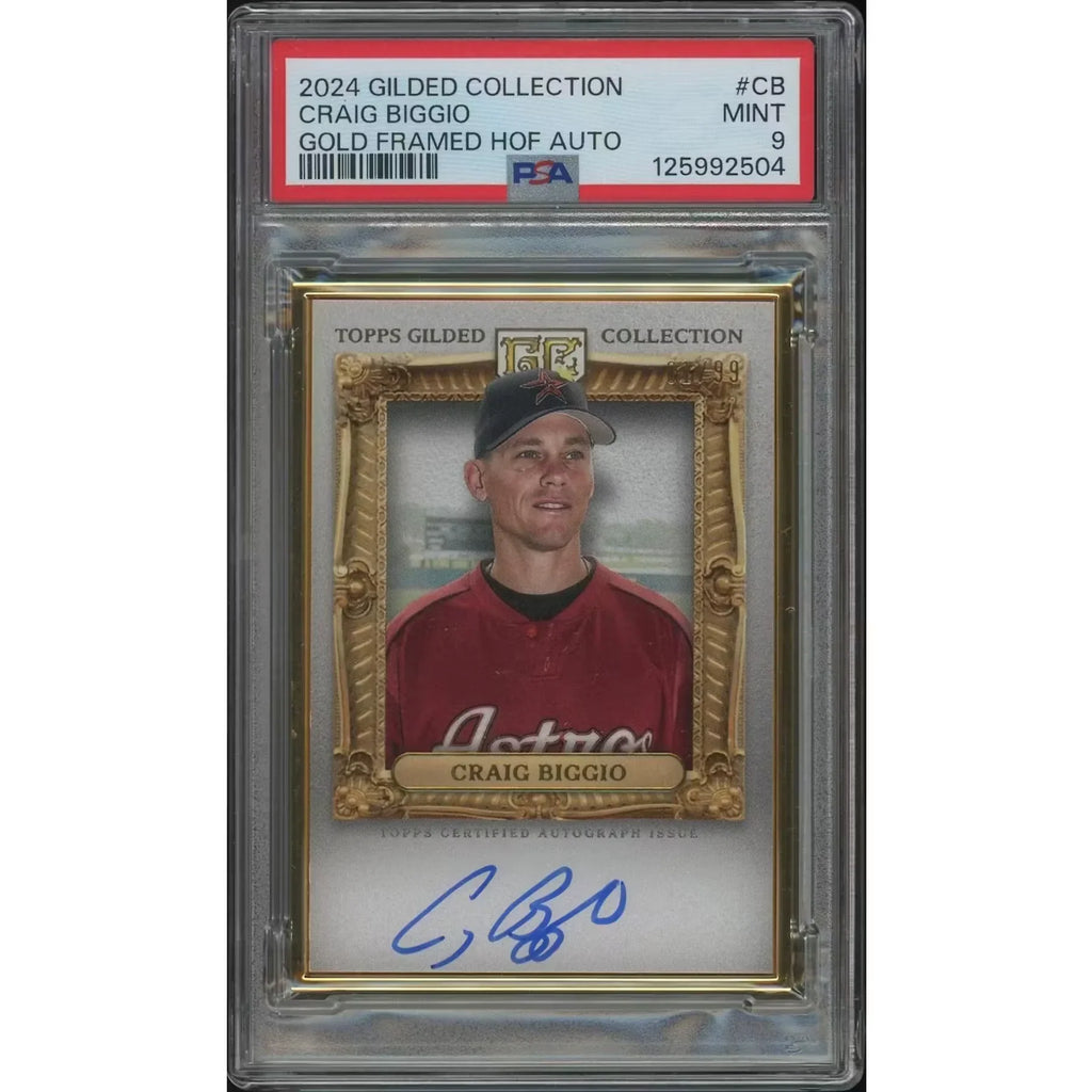 Craig Biggio Signed 2024 Topps Gilded Collection Card | PSA 9 Mint #81/99