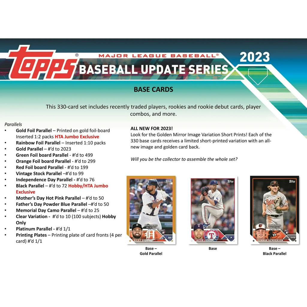 2023 Topps Update Series Baseball Hobby Jumbo Box (Ships Sealed Only)