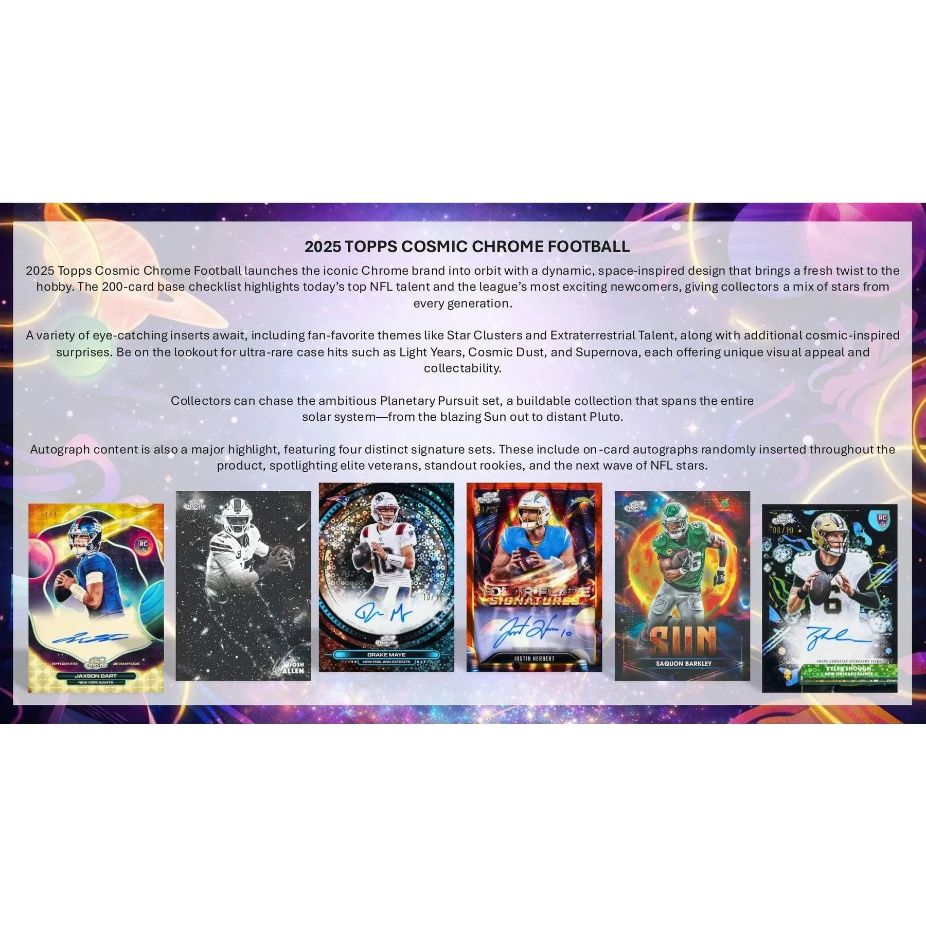 2025 Topps Cosmic Chrome Football Hobby Box Presell (Ships Sealed Only)