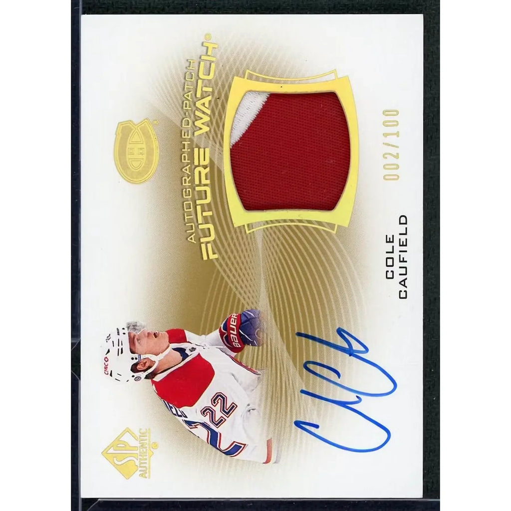 Cole Caufield Signed 2021-22 SP Authentic Future Watch Patch Card |/100