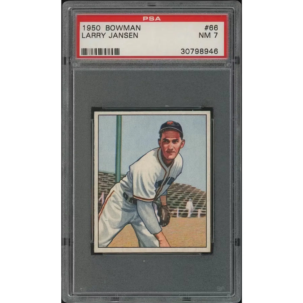 Larry Jansen 1950 Bowman Baseball Card #66 | PSA 7 NM