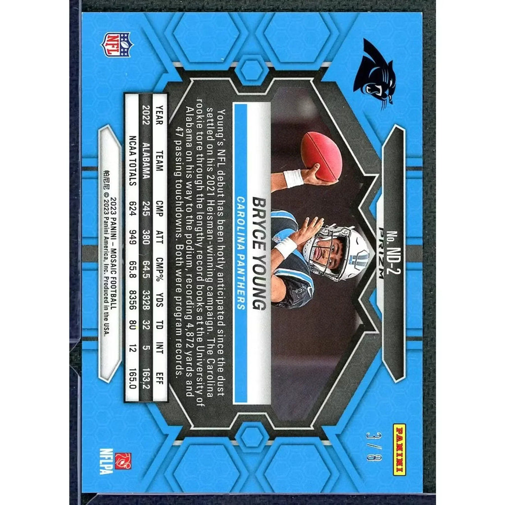 Bryce Young 2023 Panini Mosaic Green Sparkle Rookie Card | #ND-2
