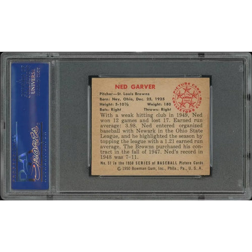 1950 Bowman Baseball Ned Garver #51 | PSA 7 NM