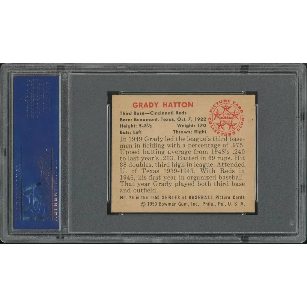 1950 Bowman Baseball #26 Grady Hatton | PSA 7 NM