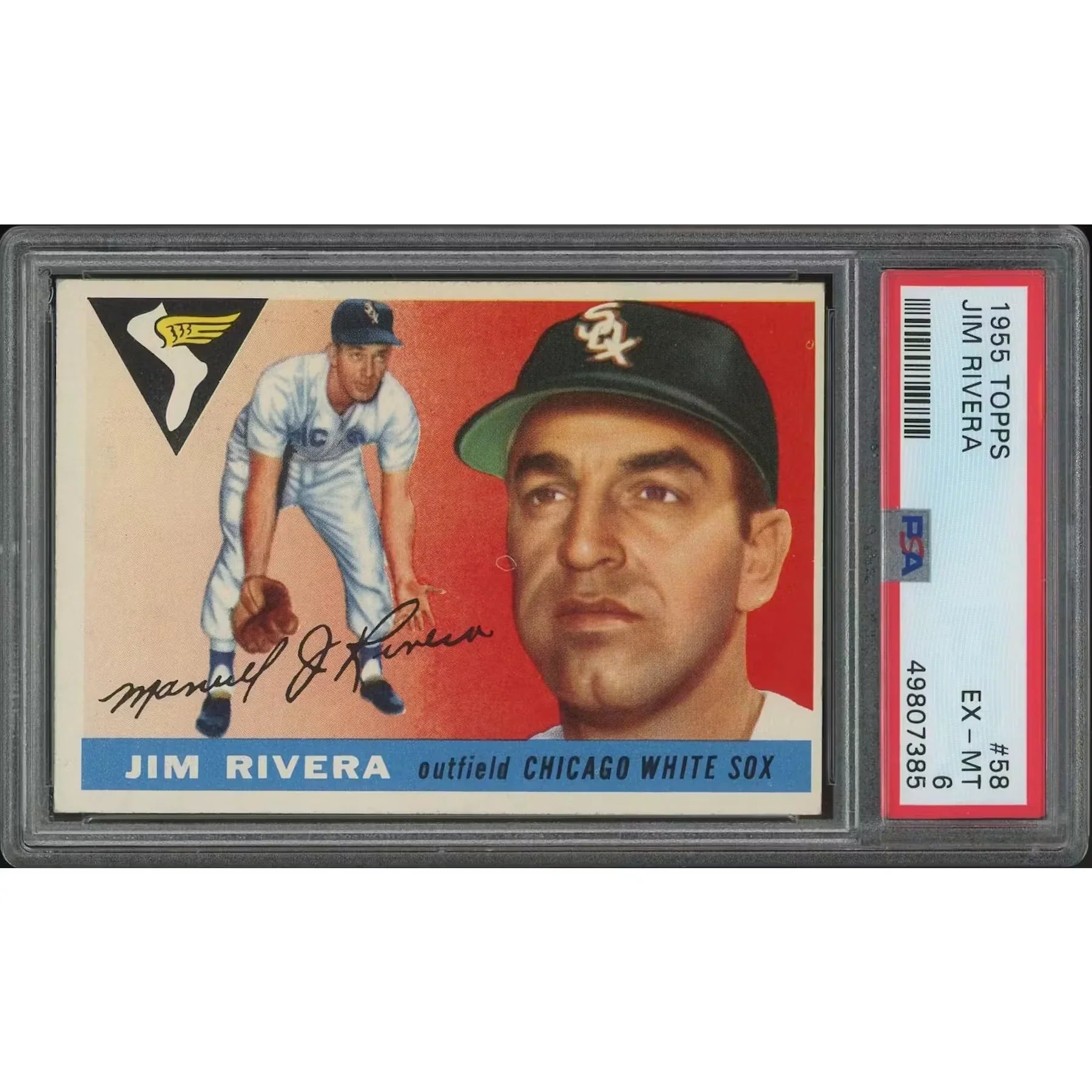 1955 Topps Baseball #58 Jim Rivera | PSA 6 (EX-MT)
