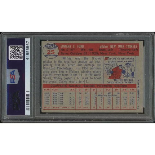 1957 Topps Baseball Whitey Ford #25 | PSA 6 EX-MT