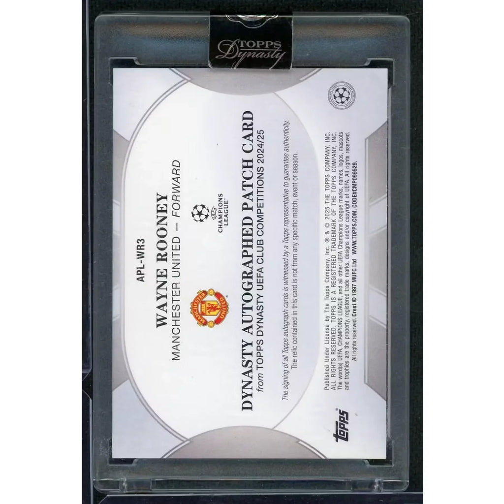 Wayne Rooney Signed Patch Card | 2024-25 Topps Dynasty UEFA/5