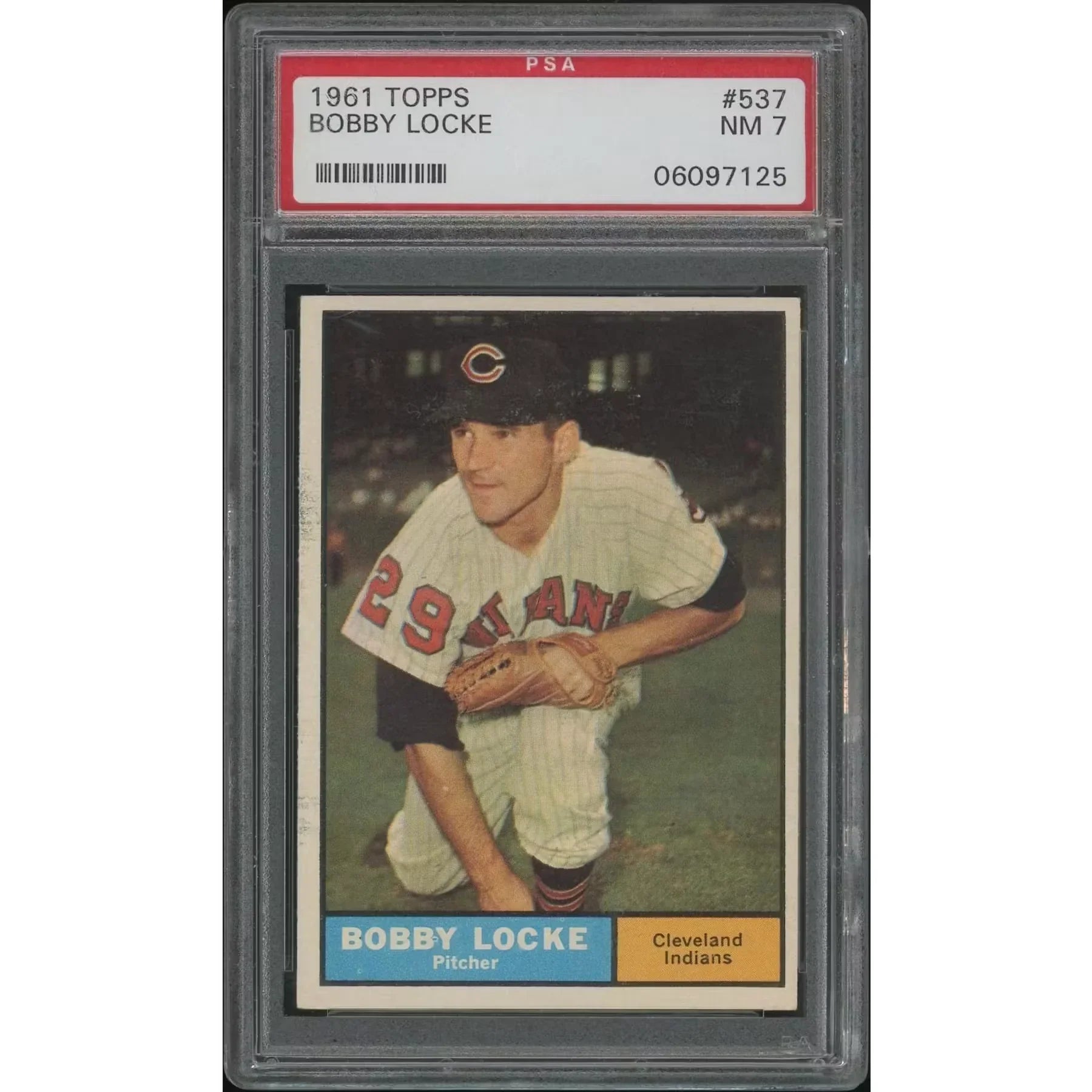 1961 Topps Baseball #537 Bobby Locke | PSA 7 NM