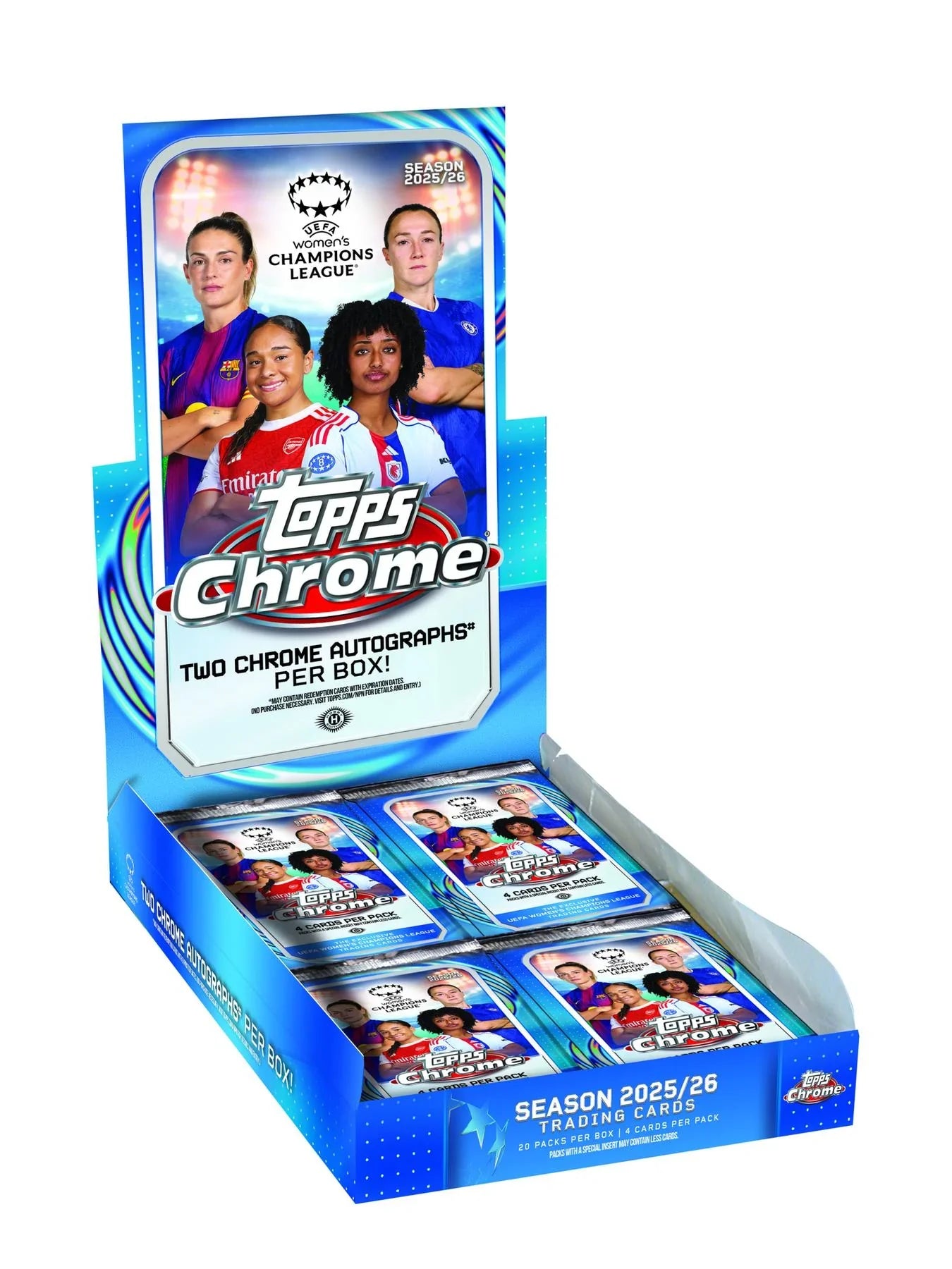2025 26 Topps Chrome Women s UEFA Champions League Soccer Hobby 12 Box Case Presell (Ships Sealed Only)
